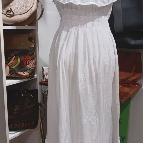 Zury white dress NWT  LG  100 cotton mid line - Picture 3 of 7